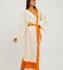 Boho Evil Eye Cotton Linen Kimono, Ethnic Kaftan,Organic Cotton Bathrobe, Muslin Robe