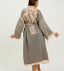 Linen Kimono,Ethnic Kaftan, Organic Elephant Print Kimono,Organic Cotton Bathrobe, Muslin Robe