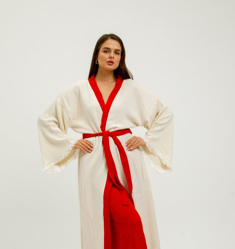 Eagle Eye Kaftan, Cotton Kaftan, Lux Spa Robe, Boho Robe, Special Gift, Bath robe, Yoga Robe, Muslin Boho Cardigan,Linen Kimono