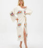 Linen Kimono, Evil Eye Kimono Robe, Ethnic Kaftan,Organic Cotton Bathrobe, Muslin Robe,Spa Robe